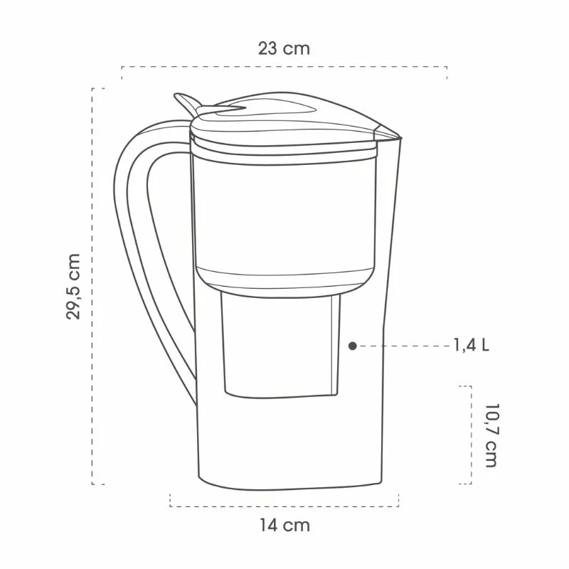ALKANATUR - Jarra de agua drops 1.4l - Imagen 2