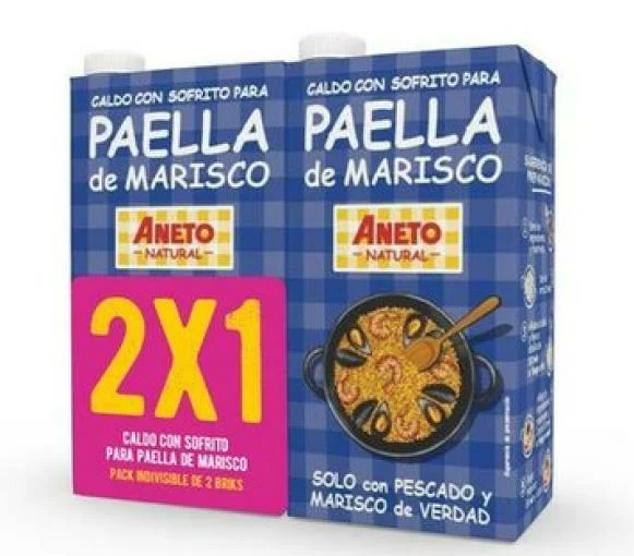 sales, condimentos y salsas PACK 2X1 CALDO PAELLA MARINERA 1L