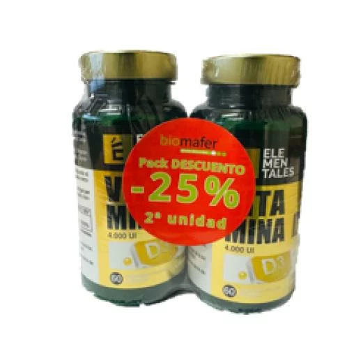 vitaminas y minerales PACK VITAMINA D3 4.000UI 2ª UNIDAD 25%