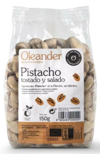 aperitivos y frutos secos PISTACHO EN CASCARA SALADO Y TOSTADO BIO 150GR