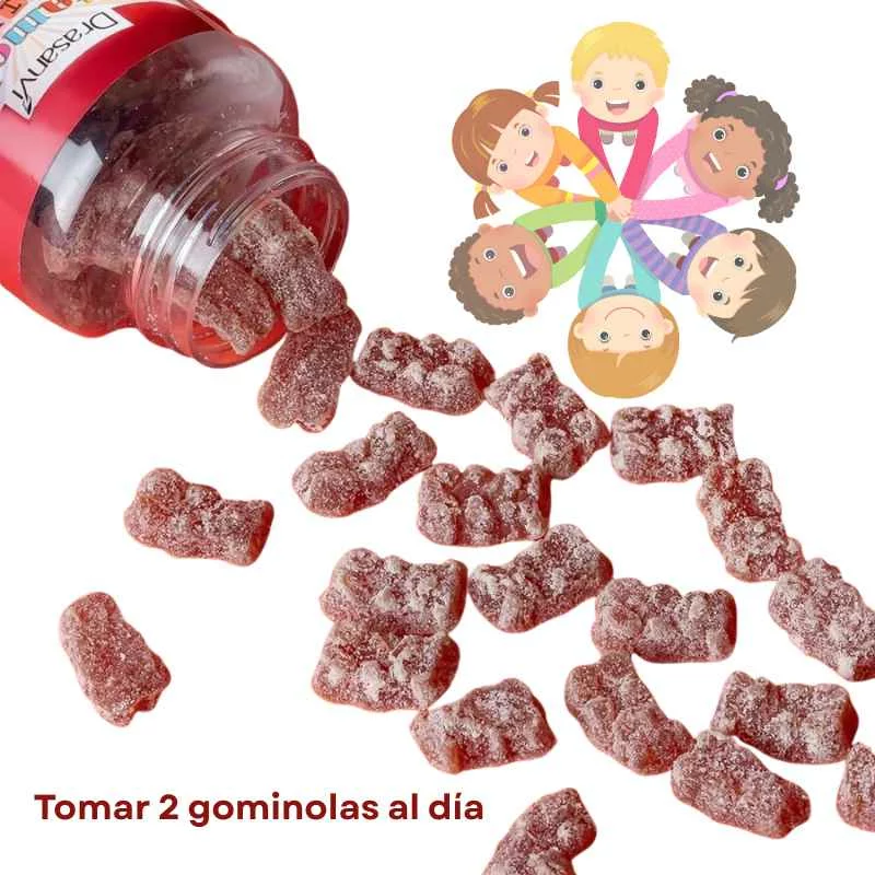 DRASANVI - Vitamolas kids multivitaminas sabor cereza 60 gominolas para niños - Imagen 3