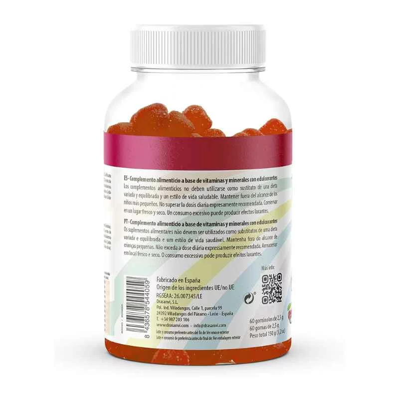 DRASANVI - Vitamolas kids multivitaminas sabor cereza 60 gominolas para niños - Imagen 4