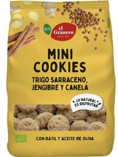 repostería y chocolates GALLETAS MINI COOKIES JENGIBRE Y CANELA BIO 130G