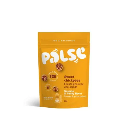 aperitivos y frutos secos SNACK CRUJIENTE DULCE DE GARBANZOS CON SESAMO SABOR MIEL 85GR