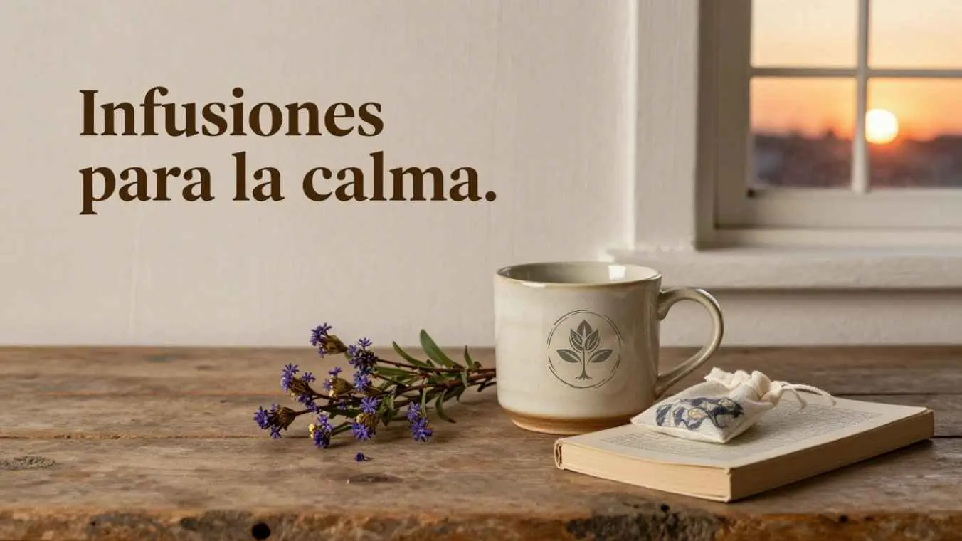 Infusión de pasiflora para la calma interior – EcoHerbal Taza de infusión de pasiflora en una mesa de madera con luz de atardecer, representando un ritual de calma y bienestar.