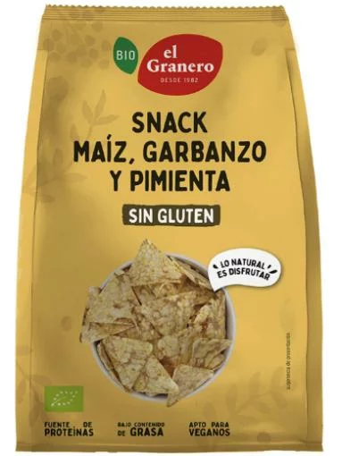 aperitivos y frutos secos SNACK MAIZ, GARBANZO Y PIMIENTA S/G BIO 60G