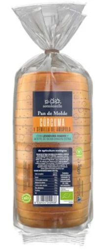 pan PAN CON CURCUMA Y SEMILLAS DE AMAPOLA 400G