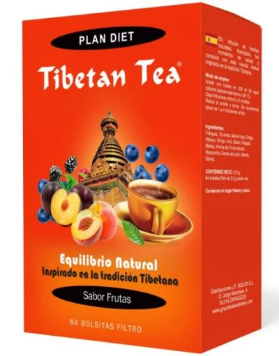 plantas en filtro TIBETAN TEA FRUTAS 84 BOLSAS