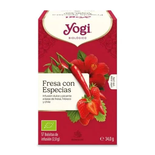 plantas en filtro YOGI TEA FRESAS CON ESPECIAS BIO 17 BOLSITAS