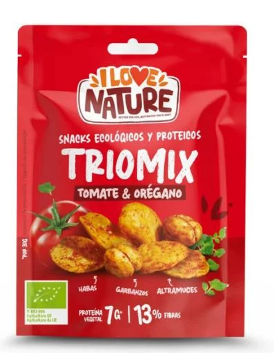 aperitivos y frutos secos SNACK PROTEIN TRIOMIX TOMATE-OREGANO 30G