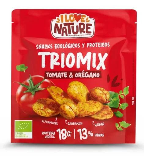 aperitivos y frutos secos SNACK PROTEIN TRIOMIX TOMATE-OREGANO 70G